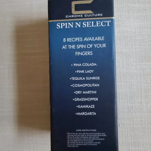 Cocktail Shaker - Spin n Select from 8 recipes - New in box - Stainless steel - Picture 2 of 6